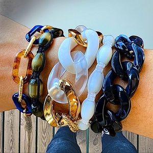 Chain bracelet & macrame bead set